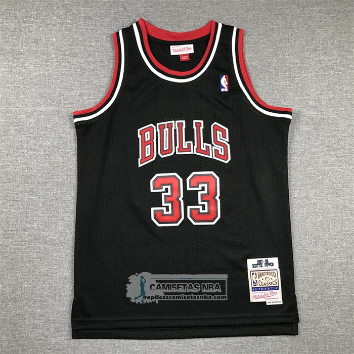 Camiseta Nino Chicago Bulls Scottie Pippen NO 33 Mitchell & Ness 1997-98 Negro